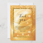 Elegant Gold Thank You Card | Glitter and Pearl 招待状 (正面)