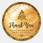 Elegant Gold Thank You | Glitter and Pearl ラウンドシール (正面)