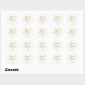 Elegant Gold Thank You Heart Wedding Favor ラウンドシール (シート)