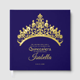 Elegant Gold Tiara Crown Quinceañera Birthday ゲストブック