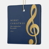 Elegant Gold Treble Clef Music Choir Christmas セラミックオーナメント (左)