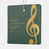Elegant Gold Treble Clef Music Choir Christmas セラミックオーナメント (左)