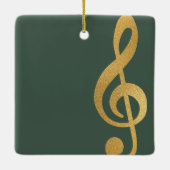 Elegant Gold Treble Clef Music Choir Christmas セラミックオーナメント (裏面)