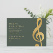 Elegant Gold Treble Clef Music Christmas シーズンカード (スタンド正面)