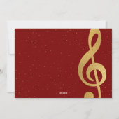 Elegant Gold Treble Clef Music Christmas シーズンカード (裏面)