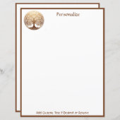 Elegant Gold Tree of Life Spiritual Zen (正面/裏面)