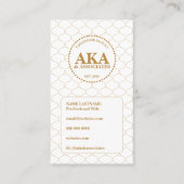 Elegant Gold Trellis Business 3 Letter Monogram 名刺 (正面)