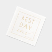 Elegant Gold Typographic Celebration 箔ナプキン (左)