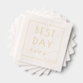 Elegant Gold Typographic Celebration 箔ナプキン (インサイチュ (積み重ね))