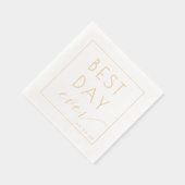 Elegant Gold Typographic Celebration 箔ナプキン (右)