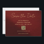 Elegant Gold Typography Script Save The Date セーブザデート<br><div class="desc">Trendy Modern Elegant Gold Typography Script Save The Dates Template With Your Wedding Website QR Code Invitations & Stationery & Announcements / Save the Dates / Printed Flat Save The Date Card.</div>