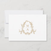 Elegant Gold Victorian Floral Wedding 出欠カード (裏面)