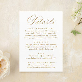 Elegant Gold Victorian Floral Wedding Details エンクロージャーカード