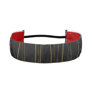 Elegant Gold Wavy Lines Pattern アスレチックヘッドバンド