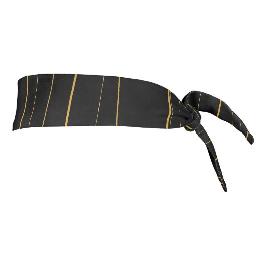 Elegant Gold Wavy Lines Pattern タイヘッドバンド (回転90)