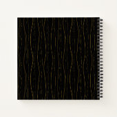 Elegant Gold Wavy Lines Pattern ノートブック (裏面)