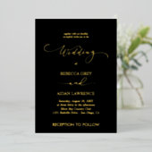 Elegant Gold  Wedding  Custom 箔招待状 (立ち正面)