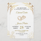 Elegant Gold Wedding Invitation Template Card 招待状 (正面/裏面)