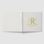 Elegant Gold Wedding Monogram ゲストブック (全面)