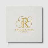 Elegant Gold Wedding Monogram ゲストブック (正面)