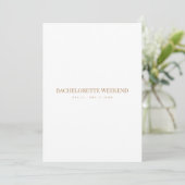 Elegant Gold & White Bachelorette Party Card 招待状 (スタンド正面)