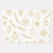 Elegant Gold & White Christmas 19"x29" ラッピングペーパーシート (正面3)