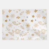 Elegant Gold & White Christmas 19"x29" ラッピングペーパーシート (正面2)