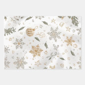 Elegant Gold & White Christmas 19"x29" ラッピングペーパーシート (正面)
