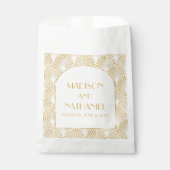 Elegant Gold White Geometric Art Deco Wedding フェイバーバッグ (正面)