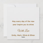 Elegant Gold & White Modern Happy New Year 2026 シーズンカード (裏面)