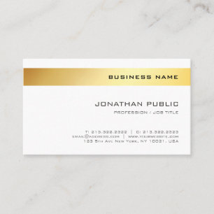 elegant Gold White Simple Template Companyモダン 名刺