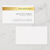 elegant Gold White Simple Template Companyモダン 名刺 (正面/裏面)