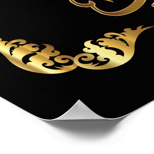 Elegant Golden Arabic Calligraphy - Islamic ポスター (角)