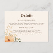 Elegant Golden Autumn Blossom Wedding Details エンクロージャーカード (正面)