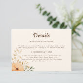 Elegant Golden Autumn Blossom Wedding Details エンクロージャーカード (スタンド正面)