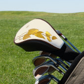 Elegant Golden Birch Leaf Personalized Christmas   ゴルフヘッドカバー