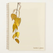 Elegant Golden Birch Leaf Personalized Christmas   プランナー手帳 (正面)