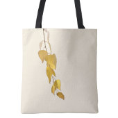 Elegant Golden Birch Leaves Christmas Gift トートバッグ
