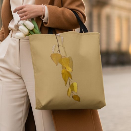 Elegant Golden Birch Leaves Christmas Gift トートバッグ