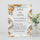 "Elegant Golden Botanical Wedding Invitation - Foi (スタンド正面)