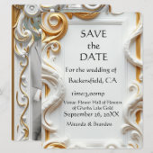 "Elegant Golden Botanical Wedding Invitation - Foi (正面/裏面)