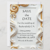 "Elegant Golden Botanical Wedding Invitation - Foi (正面)