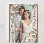 "Elegant Golden Botanical Wedding Invitation - Foi (裏面)