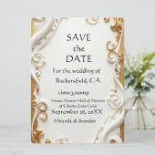 "Elegant Golden Botanical Wedding Invitation - Foi (スタンド正面)