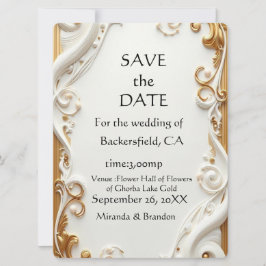 "Elegant Golden Botanical Wedding Invitation - Foi