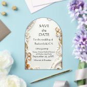 "Elegant Golden Botanical Wedding Invitation - Foi アクリル招待状 (インサイチュ (ウェディング))