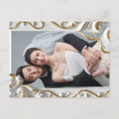 "Elegant Golden Botanical Wedding Invitation - Foi インビテーションポストカード (裏面)