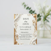 "Elegant Golden Botanical Wedding Invitation - Foi インビテーションポストカード (スタンド正面)