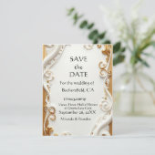 "Elegant Golden Botanical Wedding Invitation - Foi 招待状 (スタンド正面)