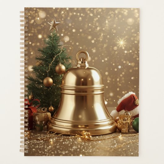 Elegant Golden Christmas Bell Planner プランナー手帳 (正面)